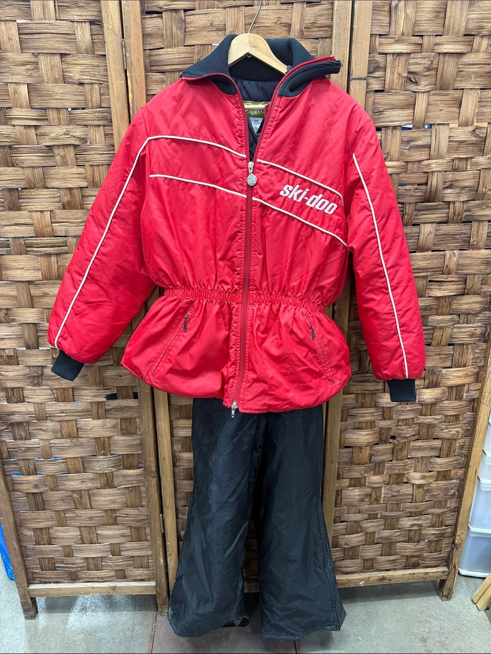Vintage Ski-Doo Red Puffer Jacket with Snow Pants